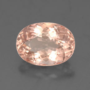 3.37 ct Pink Morganite Stone, Natural Morganite in Oval Portuguese-Cut Shape for Sale