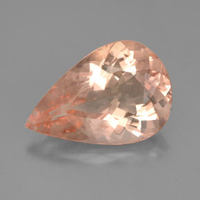4.76 ct Pink Morganite Gemstone, Morganite Gem in Pear Facet Shape for Sale.