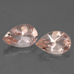 2.51 ct Pink Morganite Gemstone, Morganite Gem in Pear Facet Shape for Sale.