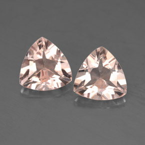 2.55 ct Pink Morganite Gemstone, Morganite Gem in Trillion Facet Shape for Sale.