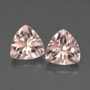 3.16 ct Pink Morganite Gemstone, Morganite Gem in Trillion Facet Shape for Sale.