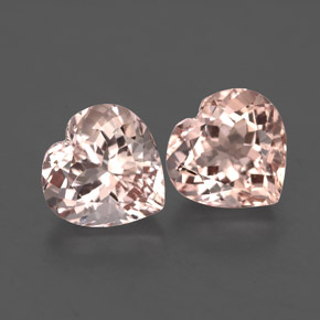 3.48 ct Pink Morganite Gemstone, Morganite Gem in Heart Facet Shape for Sale.
