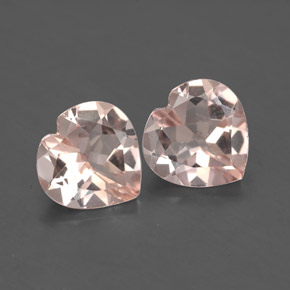 2.89 ct Pink Morganite Gemstone, Morganite Gem in Heart Facet Shape for Sale.