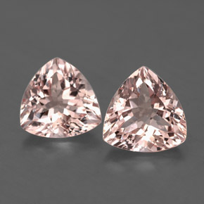 3.05 ct Pink Morganite Gemstone, Morganite Gem in Trillion Facet Shape for Sale.