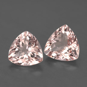 3.05 ct Pink Morganite Stone, Natural Morganite in Trillion Facet Shape for Sale