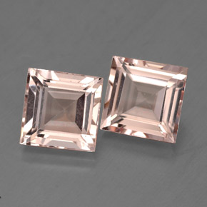 3.51 ct Pink Morganite Gemstone, Morganite Gem in Square Facet Shape for Sale.