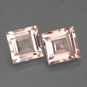 3.51 ct Pink Morganite Stone, Natural Morganite in Square Facet Shape for Sale