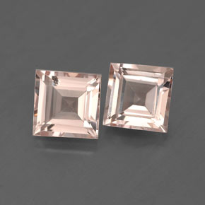 2.08 ct Pink Morganite Gemstone, Morganite Gem in Square Facet Shape for Sale.