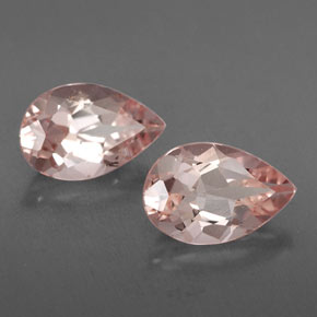2.37 ct Pink Morganite Stone, Natural Morganite in Pear Facet Shape for Sale