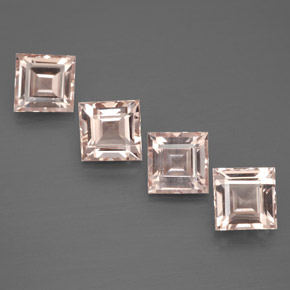 4.50 ct Pink Morganite Gemstone, Morganite Gem in Square Facet Shape for Sale.