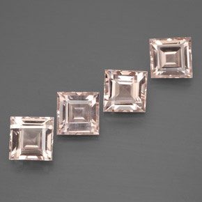 4.50 ct Pink Morganite Stone, Natural Morganite in Square Facet Shape for Sale