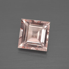 1.57 ct Pink Morganite Gemstone, Morganite Gem in Square Facet Shape for Sale.