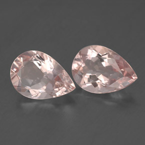 3.44 ct Pink Morganite Stone, Natural Morganite in Pear Facet Shape for Sale