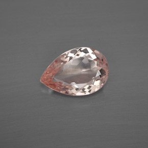 1.28 ct Pink Morganite Gemstone, Morganite Gem in Pear Facet Shape for Sale.