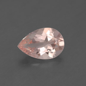 1.54 ct Pink Morganite Gemstone, Morganite Gem in Pear Facet Shape for Sale.