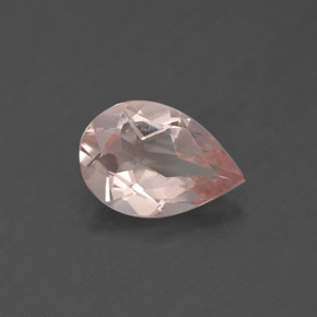 1.58 ct Pink Morganite Stone, Natural Morganite in Pear Facet Shape for Sale
