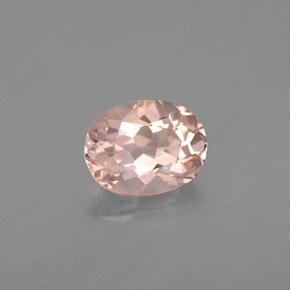 1.23 ct Pink Morganite Stone, Natural Morganite in Oval Facet Shape for Sale