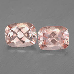 2.95 ct Pink Morganite Gemstone, Morganite Gem in Cushion-Cut Shape for Sale.