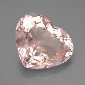 7.33 ct Pink Morganite Stone, Natural Morganite in Heart Facet Shape for Sale