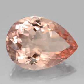 13.95 ct Pink Morganite Stone, Natural Morganite in Pear Facet Shape for Sale
