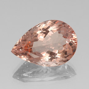 18.29 ct Pink Morganite Gemstone, Morganite Gem in Pear Facet Shape for Sale.