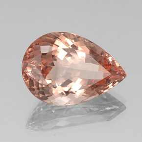 18.29 ct Pink Morganite Stone, Natural Morganite in Pear Facet Shape for Sale