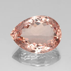 17.78 ct Pink Morganite Gemstone, Morganite Gem in Pear Facet Shape for Sale.