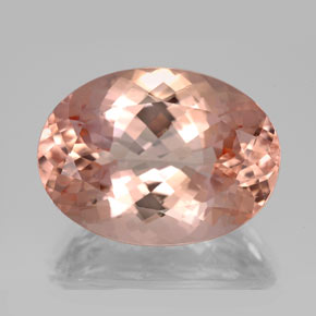 14.36 ct Pink Morganite Gemstone, Morganite Gem in Oval Facet Shape for Sale.