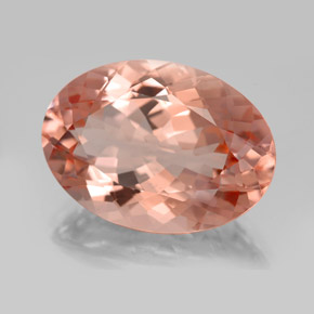 15.30 ct Pink Morganite Stone, Natural Morganite in Oval Facet Shape for Sale