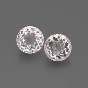 1.28 ct Pink Morganite Gemstone, Morganite Gem in Round Facet Shape for Sale.