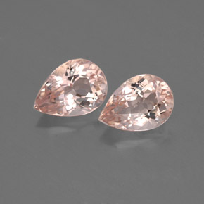 1.42 ct Pink Morganite Gemstone, Morganite Gem in Pear Facet Shape for Sale.