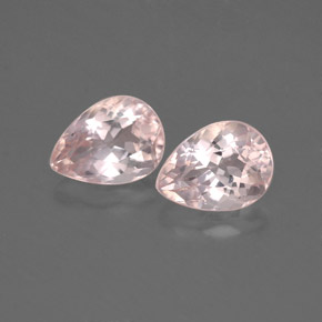 1.35 ct Pink Morganite Gemstone, Morganite Gem in Pear Facet Shape for Sale.