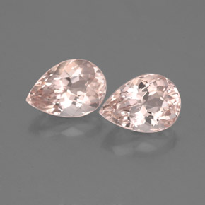 1.48 ct Pink Morganite Gemstone, Morganite Gem in Pear Facet Shape for Sale.