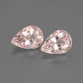 1.39 ct Pink Morganite Gemstone, Morganite Gem in Pear Facet Shape for Sale.
