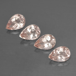 1.64 ct Pink Morganite Stone, Natural Morganite in Pear Facet Shape for Sale