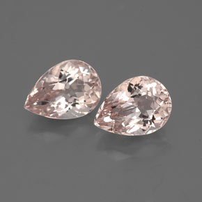 1.63 ct Pink Morganite Gemstone, Morganite Gem in Pear Facet Shape for Sale.