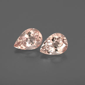 1.29 ct Pink Morganite Gemstone, Morganite Gem in Pear Facet Shape for Sale.