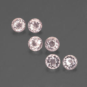2.39 ct Pink Morganite Gemstone, Morganite Gem in Round Facet Shape for Sale.