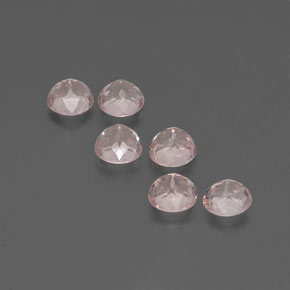 Morganite Gemstone in 4.6 mm Size for Sale, Morganite Stone in Salmon Pink Color
