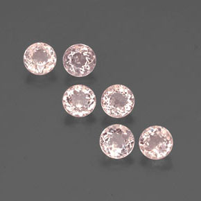 2.34 ct Pink Morganite Gemstone, Morganite Gem in Round Facet Shape for Sale.