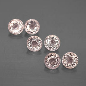 2.29 ct Pink Morganite Gemstone, Morganite Gem in Round Facet Shape for Sale.