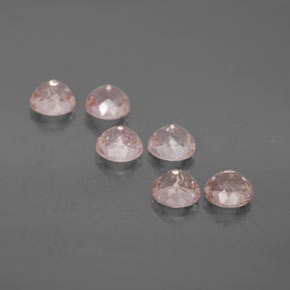 Morganite Gemstone in 4.6 mm Size for Sale, Morganite Stone in Salmon Pink Color