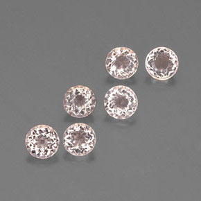 2.14 ct Pink Morganite Gemstone, Morganite Gem in Round Facet Shape for Sale.