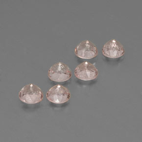 Morganite Gemstone in 4.6 mm Size for Sale, Morganite Stone in Salmon Pink Color