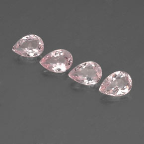 2.42 ct Pink Morganite Gemstone, Morganite Gem in Pear Facet Shape for Sale.