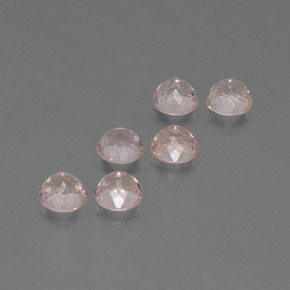 Morganite Gemstone in 4.6 mm Size for Sale, Morganite Stone in Salmon Pink Color