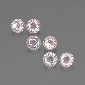 2.28 ct Pink Morganite Gemstone, Morganite Gem in Round Facet Shape for Sale.