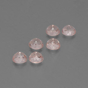 Morganite Gemstone in 4.6 mm Size for Sale, Morganite Stone in Salmon Pink Color