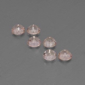 Morganite Gemstone in 4.5 mm Size for Sale, Morganite Stone in Salmon Pink Color