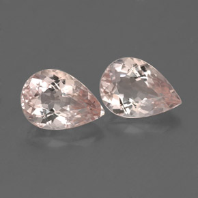 1.32 ct Pink Morganite Gemstone, Morganite Gem in Pear Facet Shape for Sale.